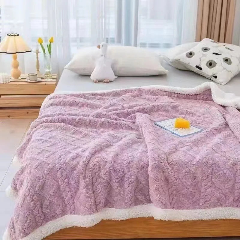 Afralia™ Tafurong Winter Blanket 150/180x200cm - Double-sided Plush Bedspread