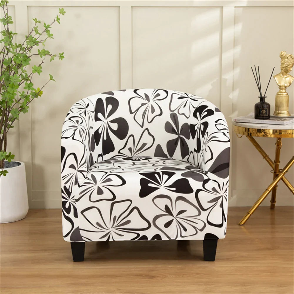 Afralia™ Printed Tub Chair Cover - Armchair Slipcover for Club Sofa