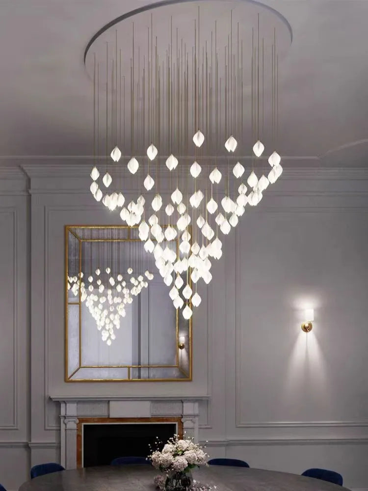 Afralia™ Magnolia Flower G9 LED Chandelier - White Luxury Pendant Light Fixtures