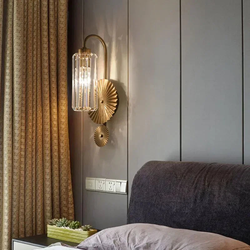 Luxury Gold Crystal LED Wall Light for Living Room & Bedroom - Afralia™ Collection