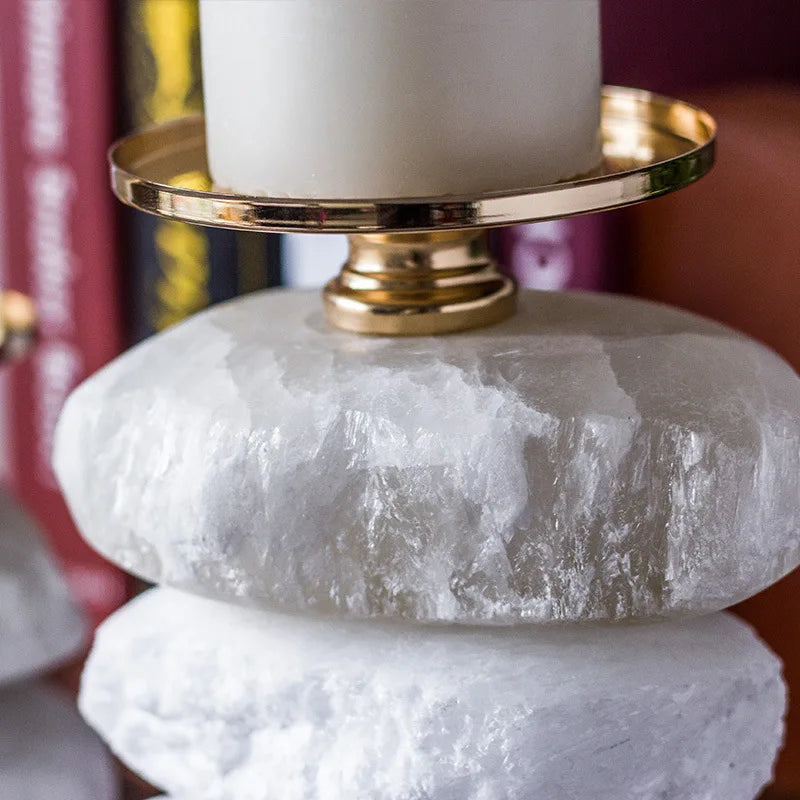 Afralia™ Natural Ore Handmade Candle Holder for Wedding Home Decor