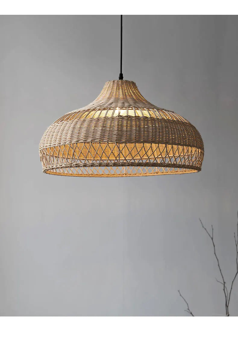 Afralia™ Bamboo Rattan Pendant Lights for Seaside Wabi Sabi Home Decor