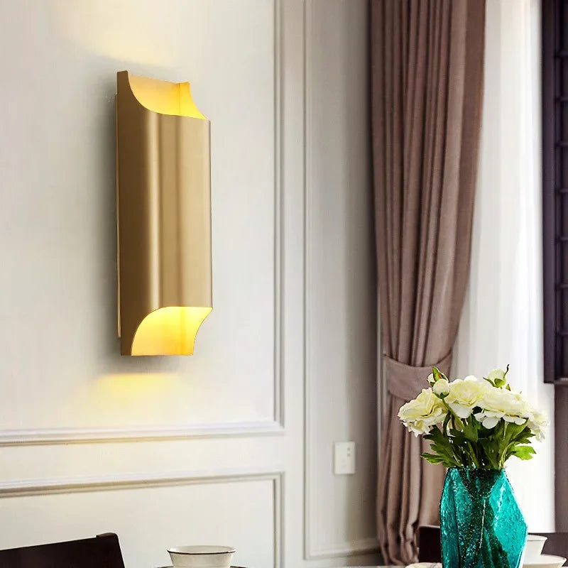 Afralia™ Contemporary Copper Brass Wall Sconce Minimalist Design for Study Living Room Bedside