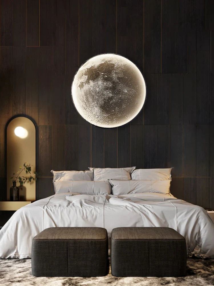 Afralia™ Moon Wall Lamp: Modern Simple Art Decoration for Living Room, Bedroom & Aisle