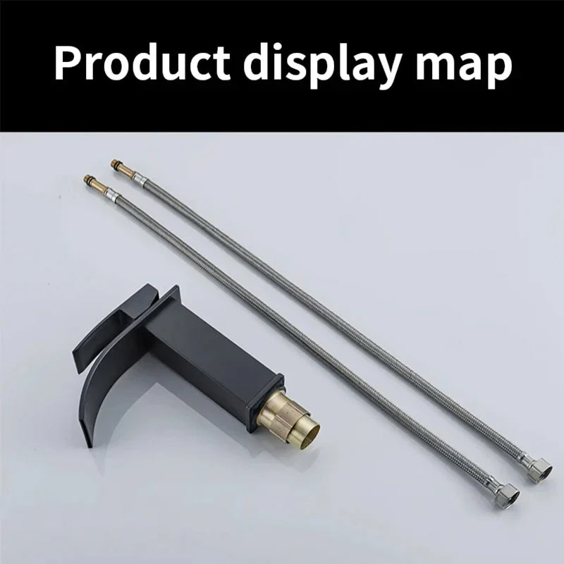 Afralia™ Waterfall Bathroom Faucet Brass Single Lever Hot Cold Mixer Tap