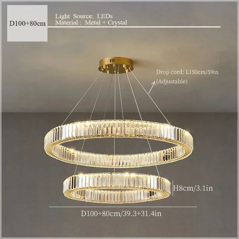 Afralia™ Crystal Ceiling Pendant Chandelier for Luxury Room Decor