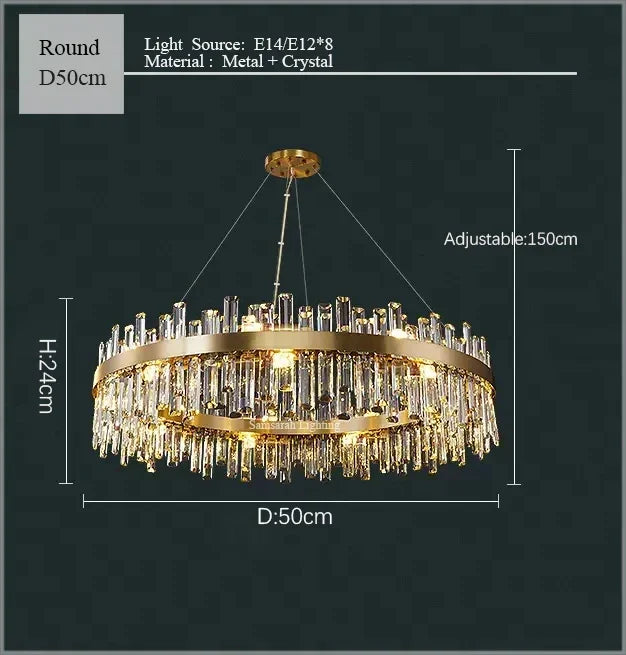Afralia™ Crystal LED Chandelier for Luxurious Living & Dining Spaces