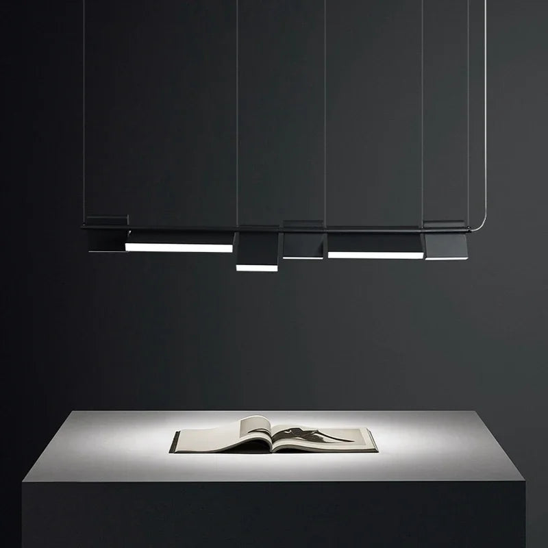 Afralia™ Rotatable Black LED Chandelier: Nordic Design Dining Room Decor Lighting Fixtures