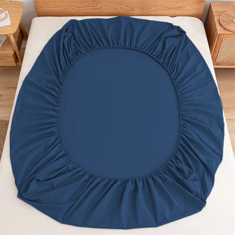 Afralia™ Cozy Solid Color Fitted Sheet - All Seasons Mattress Cover