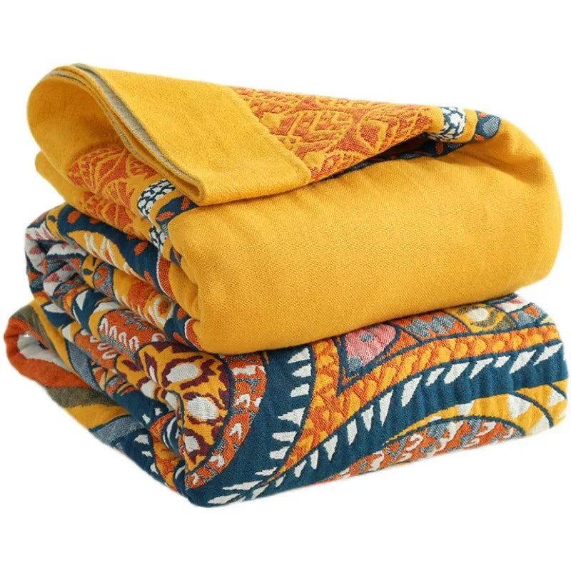 Afralia™ Cotton Mandala Leisure Blanket - Soft Double Nap Bedspread & Sofa Towel