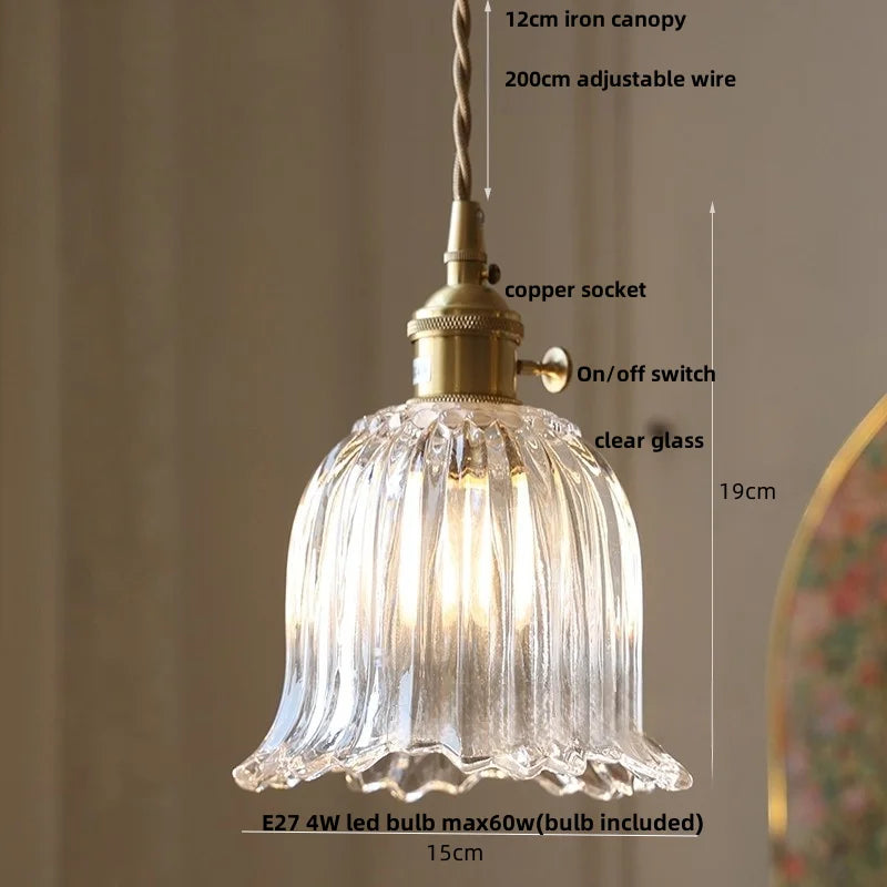 Afralia™ Clear Glass LED Pendant Light: Modern Nordic Home Lighting Fixture