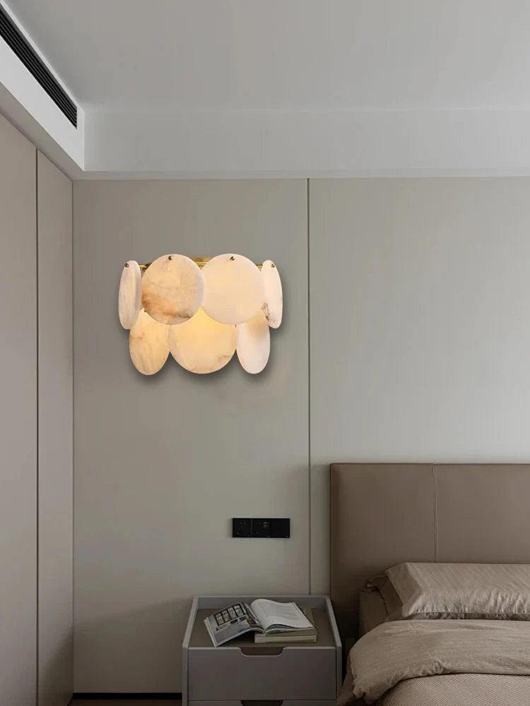 Afralia™ Marble Alabaster Wall Lamp: Elegant Luxury Décor for Home, Hotel, Aisle, Bedside