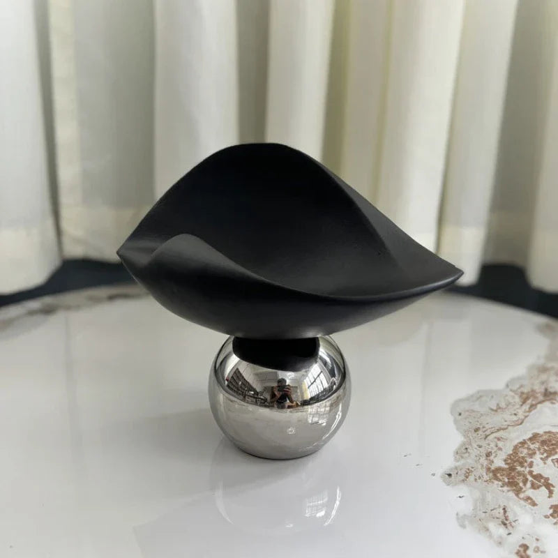 Afralia™ Geometric Silver Sphere Fruit Plate Tray Irregular Disc Home Decoration