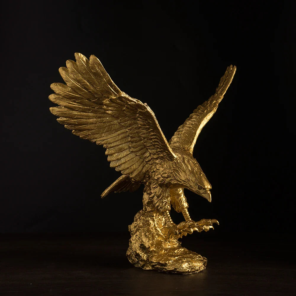 Afralia™ Resin Golden Eagle Statue Figurine Collection for Home Office Decor