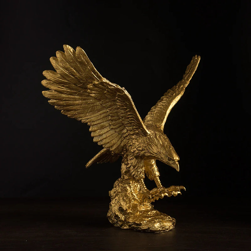 Afralia™ Resin Golden Eagle Statue Figurine Collection for Home Office Decor