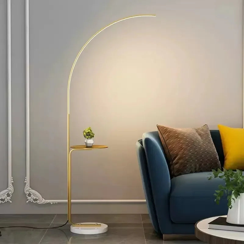 Afralia™ LED Art Floor Lamp Modern Design Black White Gold Living Room Decoration