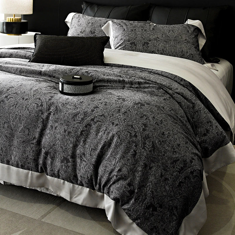 Afralia™ Flowers Plant Print Bedding Set: Luxe Lyocell Cotton Soft Silky Cool Duvet Cover Set