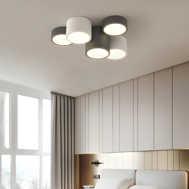 Afralia™ Geometric Chandelier: Minimalist Modern Luxe Black White Bedroom Lamp