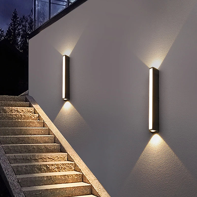Afralia™ Outdoor Waterproof Up Down LED Wall Light for Stairway, Courtyard, Balcony