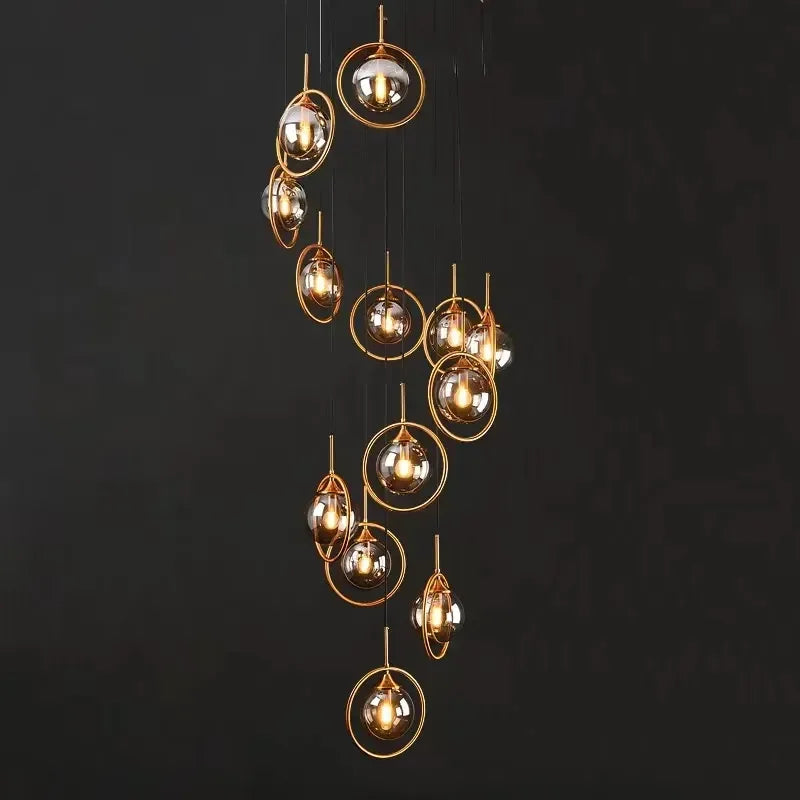 Afralia™ Modern Glass Ball Pendant Chandelier for Home Decor