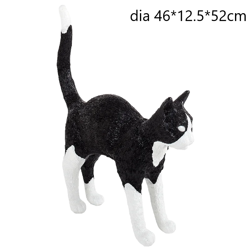 Afralia™ Black Cat Resin Table Lamp for Bedroom Office Dining Room