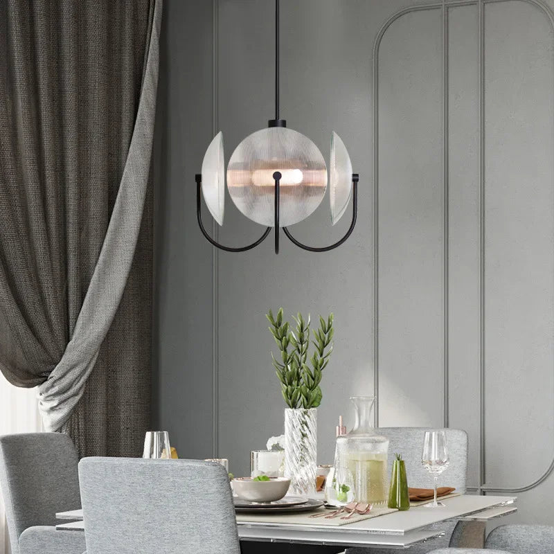 Afralia™ Nordic Glass Chandelier with LED for Living Room Bedroom Lighting
