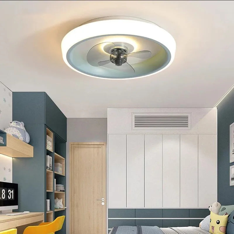 Afralia™ Modern Gold LED Ceiling Fan with Invisible Blades & Remote Control