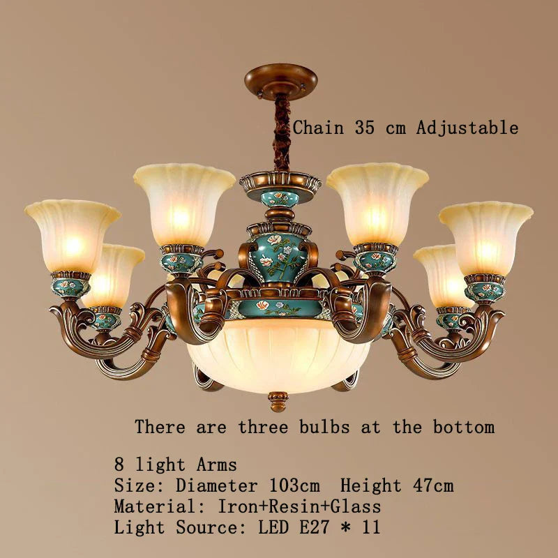 Afralia™ Classical Resin Chandelier for Luxurious Living Room, Dining Room, and Bedroom Lighting