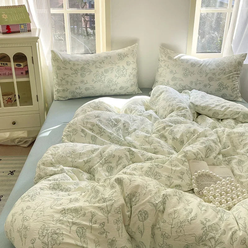 Afralia™ Double Layer Yarn Bedspread Set King/Queen Breathable Comfortable Bedding