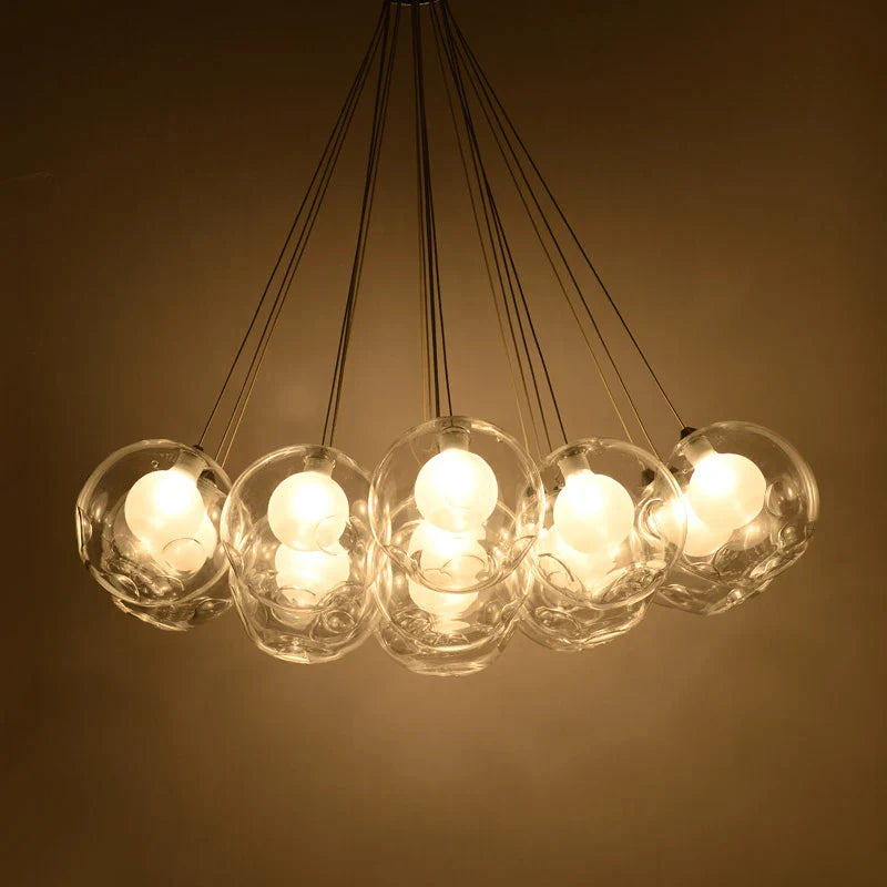 Afralia™ Colorful Glass Ball Bubble Chandelier LED Pendant for Home Dining Room Decor