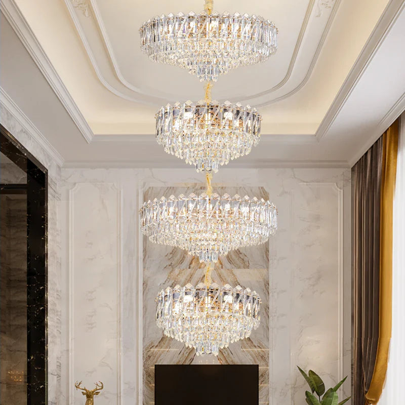 Afralia™ Crystal Duplex Chandelier: New Light Luxury Post-Modern Hall Lighting for High Living Room