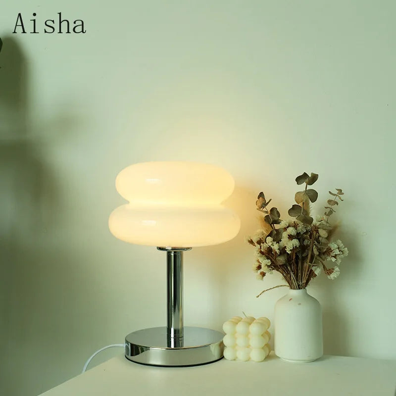 Afralia™ Bauhaus Glass Table Lamp | Modern Desktop Decoration for Home, Bedroom, Living Room