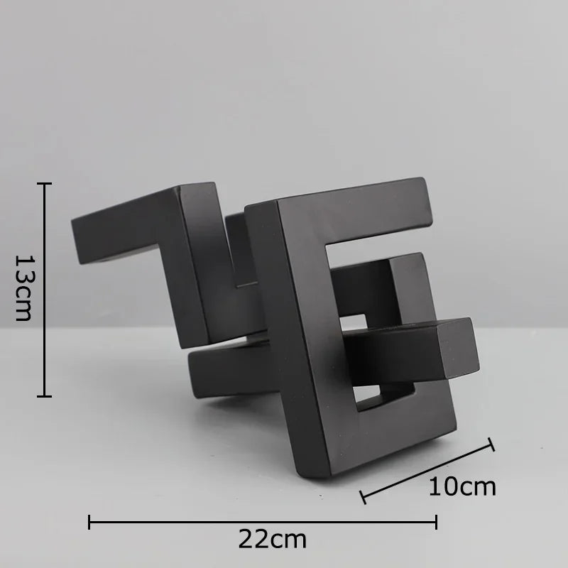 Afralia™ Geometric Metal Statue Desk Decoration Modern Sculpture Room Decor