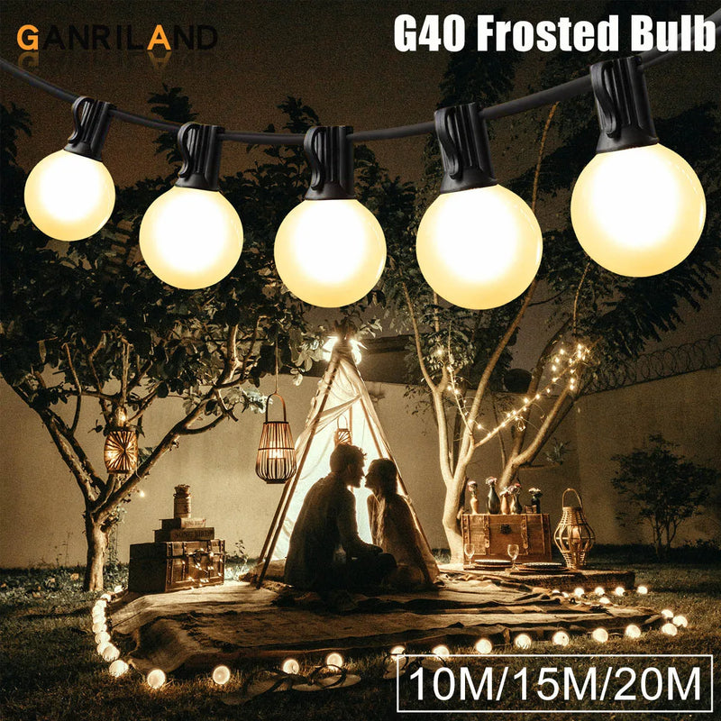 Afralia™ LED Globe String Lights with E12 Base for Outdoor Patio Garland