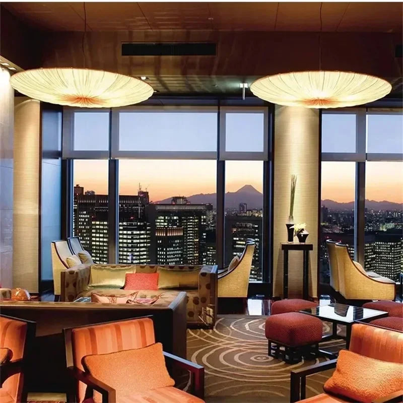 Afralia™ Round Pleated LED Ceiling Light for Living Room, Dining Room, Bedroom, and Restaurant