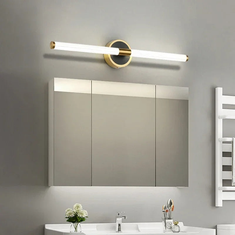 Afralia™ Modern LED Gold Wall Lamp for Bathroom Decor