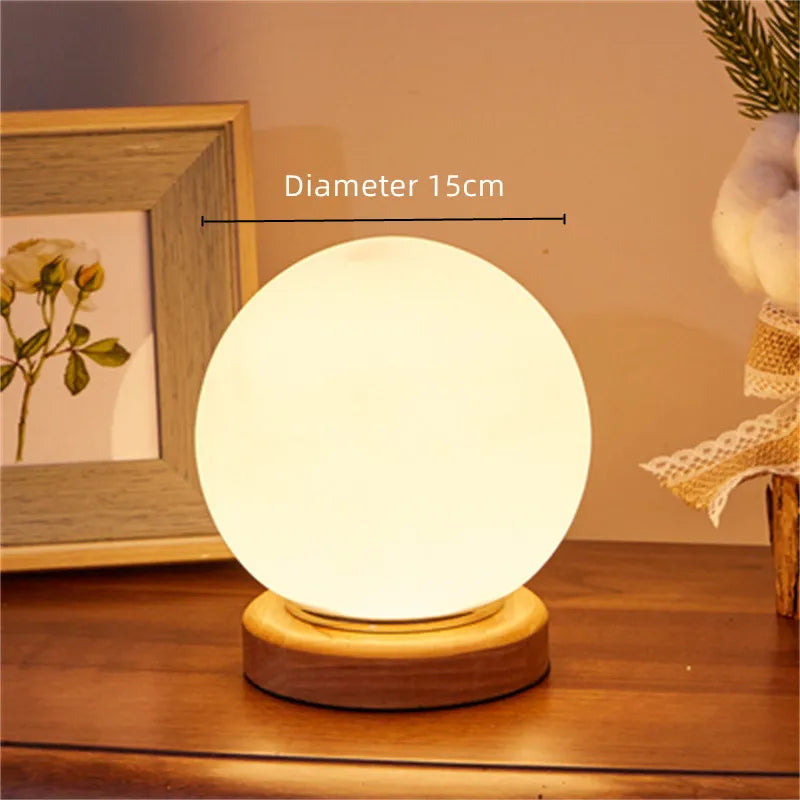 Afralia™ Wooden Bedside Lamp for Bedroom Nightstand - Small Desk light for Living Room