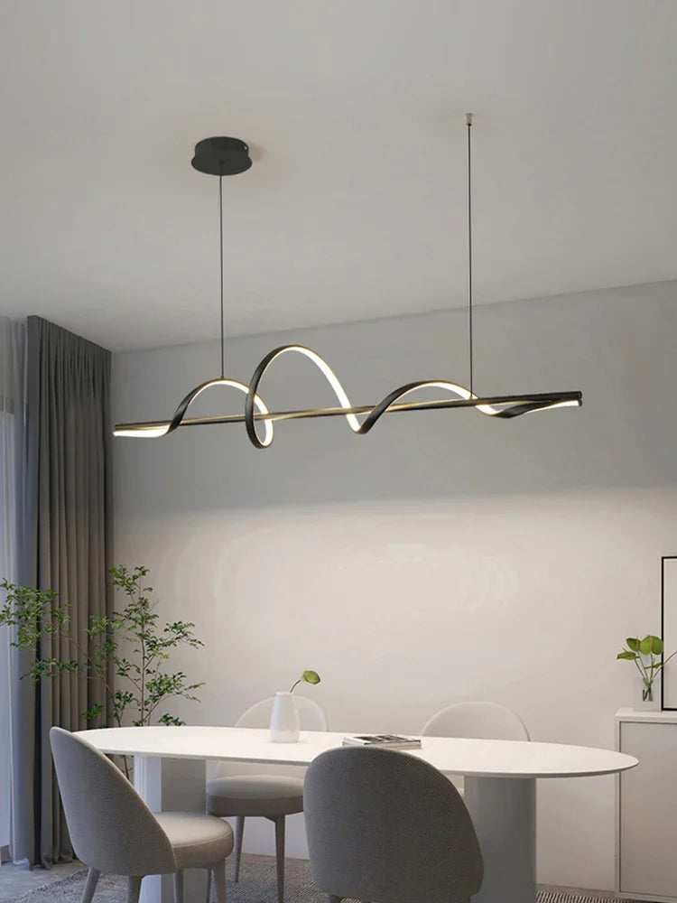 Afralia™ Water Ripple LED Pendant Lights: Modern Minimalist Dining Room Bar Hanging Lamp Fixtures