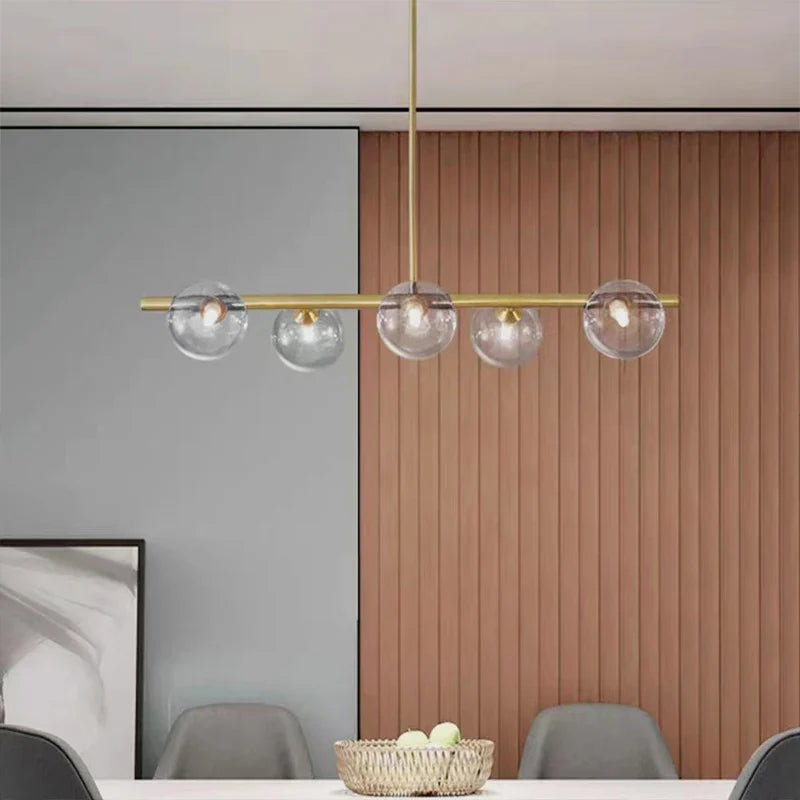 Afralia™ Nordic Glass Ball Pendant Light - Gold Finish, Elegant Living Room Hanging Lamp