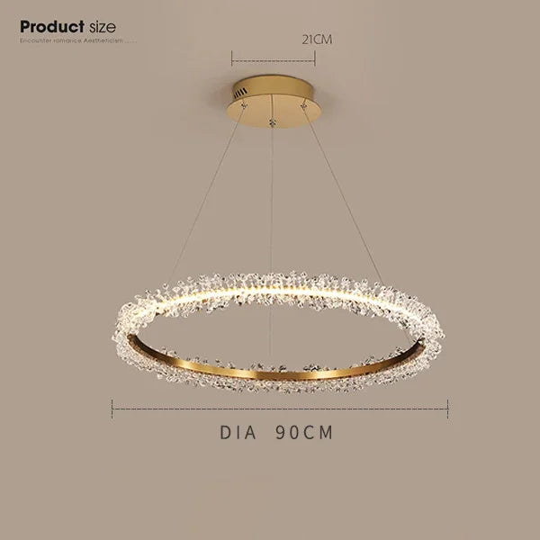 Afralia™ Gold Crystal Ring Chandelier for Living Room and Restaurant Décor