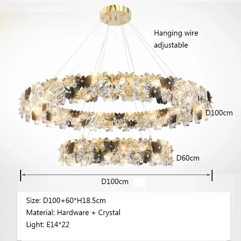 Afralia™ Butterfly Crystal LED Pendant Light for Bedroom Living Room Decor