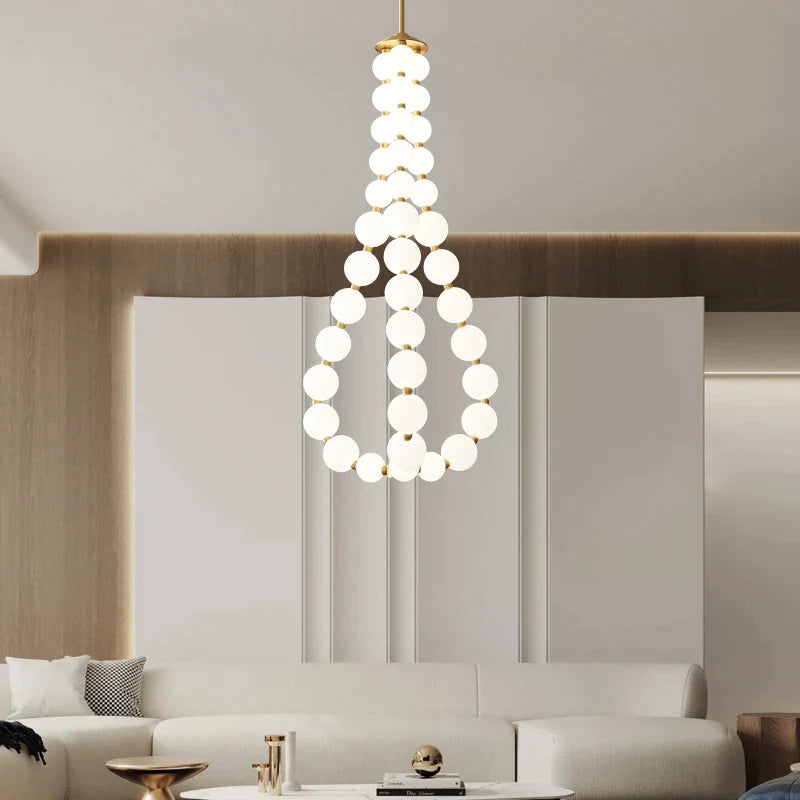 Afralia™ Loft Stair Chandelier: Modern Rotoplastic Ball, Copper, Minimalist, Creative Design