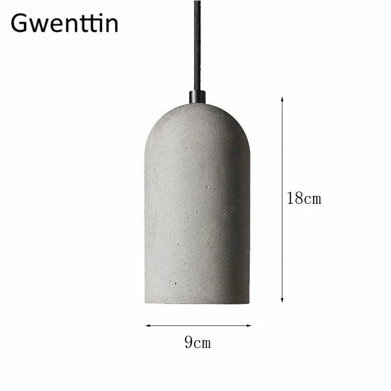 Afralia™ Cement Pendant Lamp: Vintage LED Hanging Light for Dining Room and Cafe