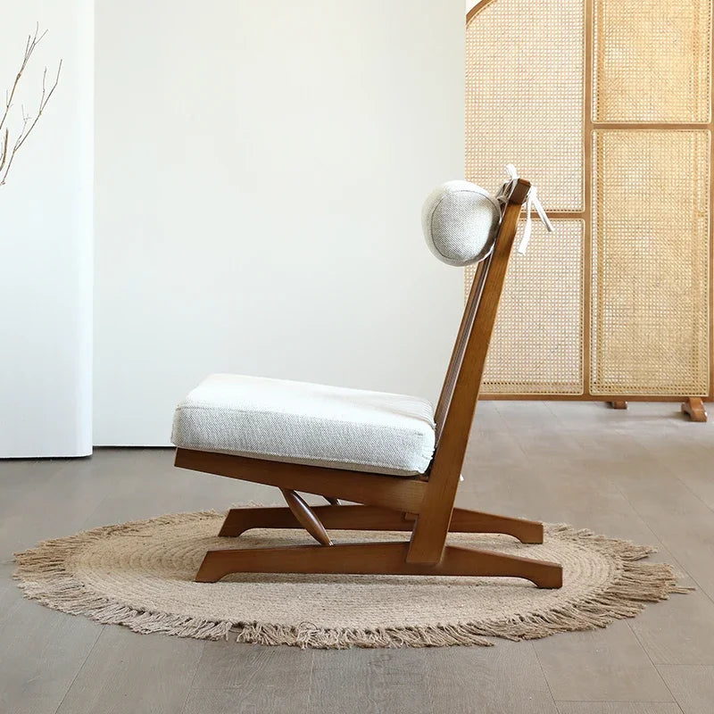 Afralia™ Solid Wood Rocking Chair | Balcony Leisure Recliner | Nordic Retro Design