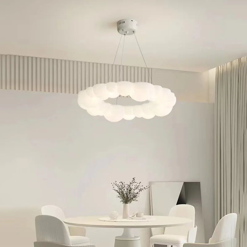 Afralia™ Nordic Cloud LED Chandelier Ceiling Lamp for Living Room & Bedroom