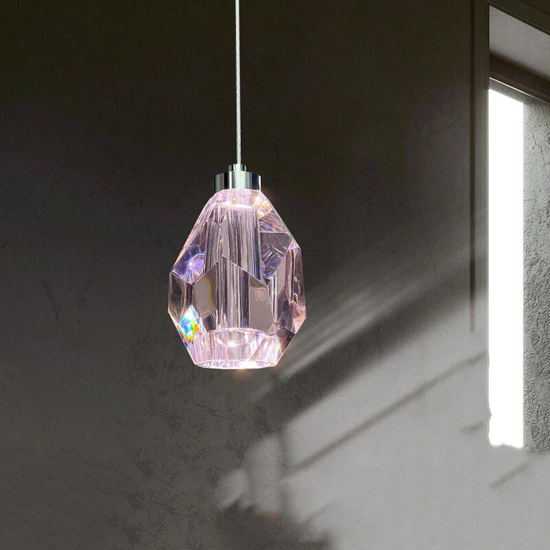 Afralia™ Pink Crystal Pendant Lights: Modern Sleek LED Luxury Elegance Hanging Lamps