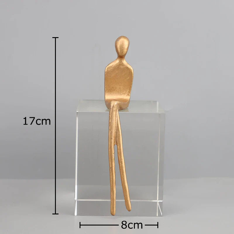 Afralia™ Abstract Character Sculpture with Crystal Base for Modern Room Decor