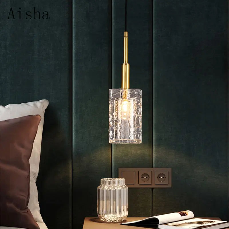 Afralia™ Copper Crystal Chandelier: Elegant Luxury Pendant Lamp for Bedroom, Bar, or Restaurant