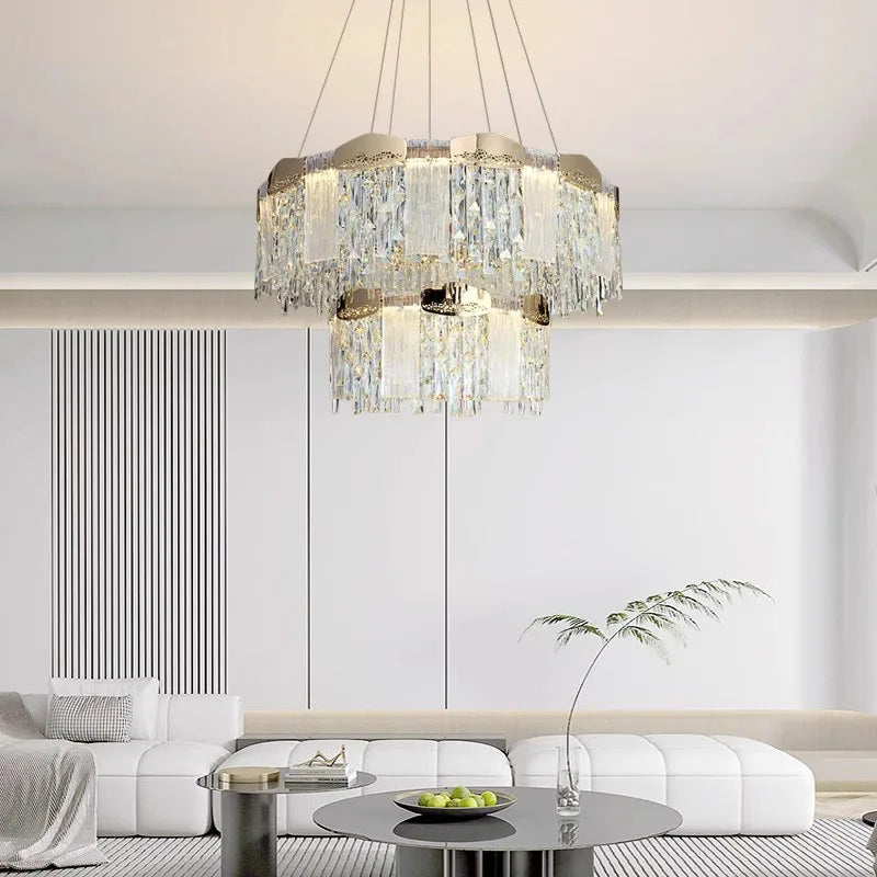 Afralia™ Crystal Ceiling Chandelier: Modern Luxury Lighting for Living Room, Dining Room, Bedroom