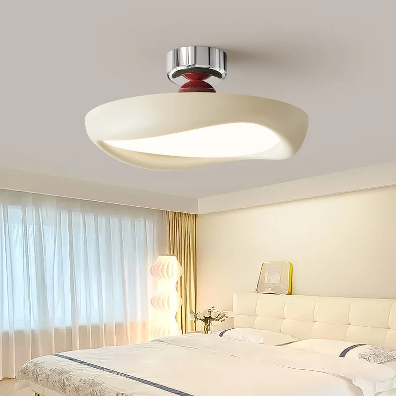 Afralia™ Cream LED Ceiling Light for Minimalist Home Decor